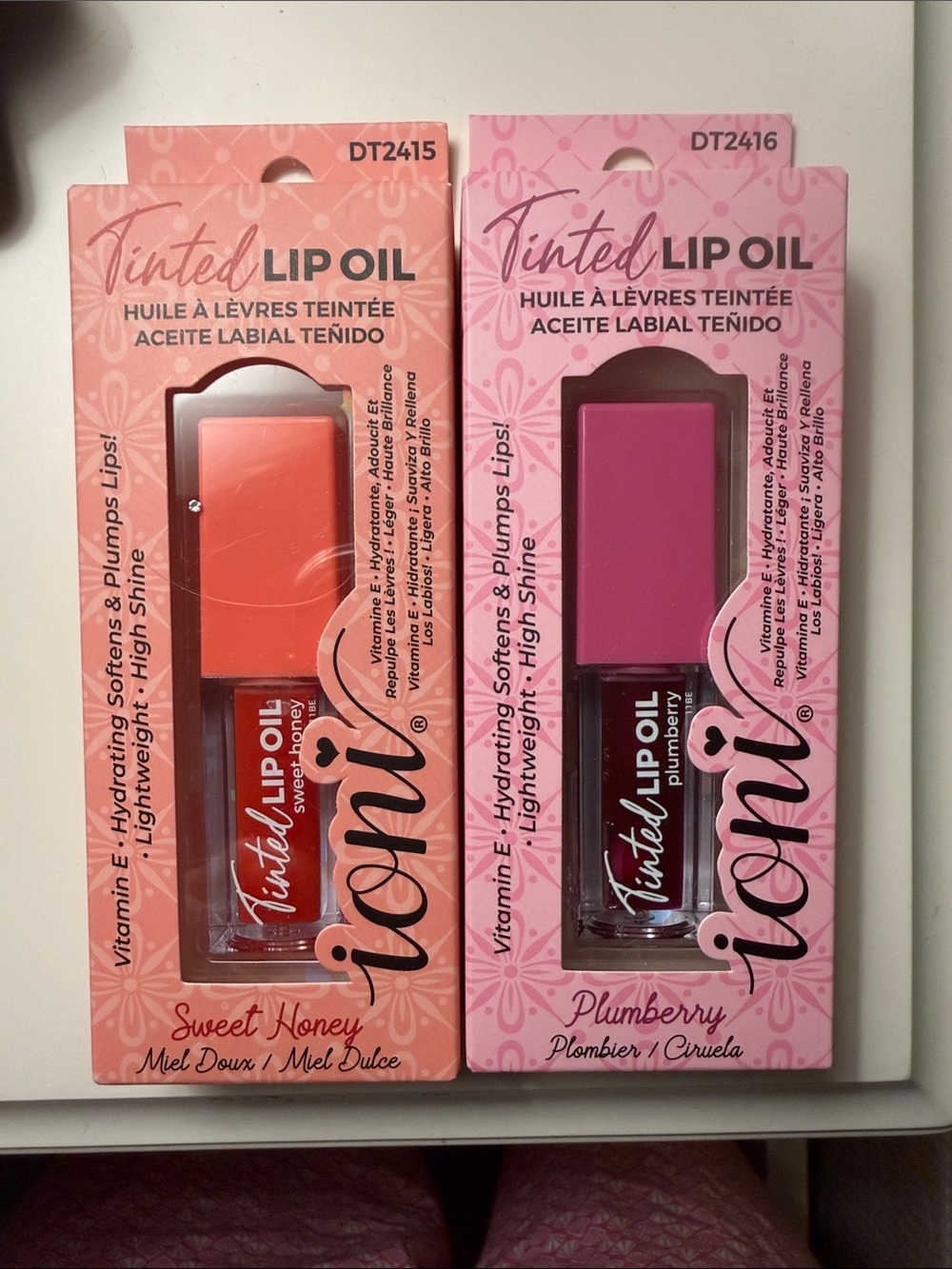 ICON Tinted Lip Oil Duo — Peach & Pink Shades get them both for a low price
